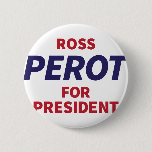 Campagne Logo Ross Perot Ronde Button 5,7 Cm (Voorkant)