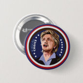 Campagne met hillary Clinton Ronde Button 5,7 Cm (Voorkant /achterkant)