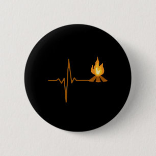 Campagne met kampvuur ronde button 5,7 cm