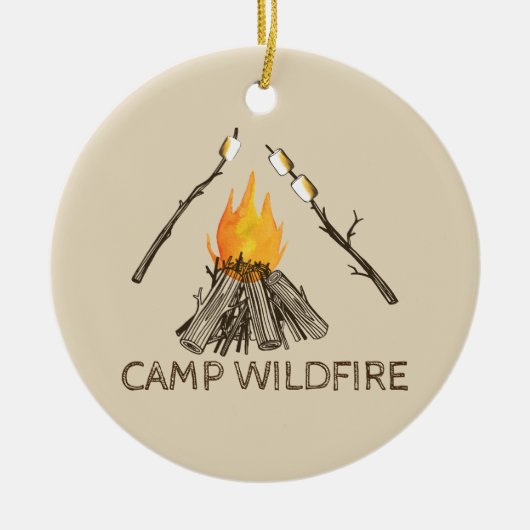 Campagne met Toasting Marshmallows Ornament (Voorkant)