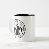 Campagne over de  Logo in de bergen Tweekleurige Koffiemok (Voorkant links)