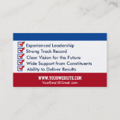 Campagne politieke Sjabloon Visitekaartje (Achterkant)