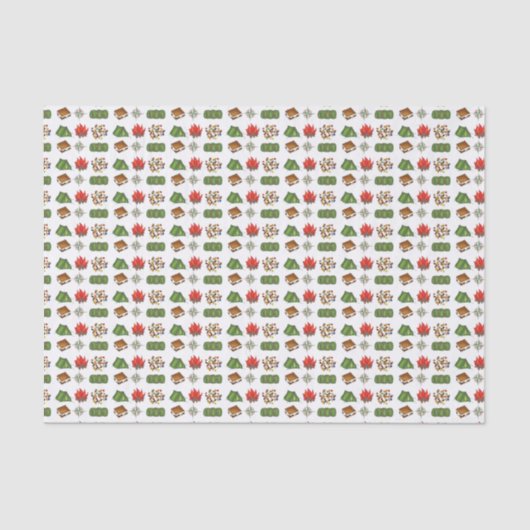 Campagne rond campfire Tent Fire Compass Camping Tissuepapier (Voorkant)