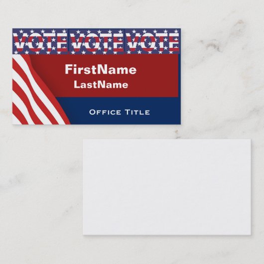 Campagne Sjabloon Stemming Visitekaartje (Voorkant / Achterkant)