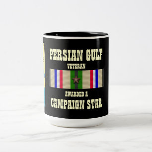 CAMPAGNE STER PERZISCHE GOLFOORLOG VETERAAN TWEEKLEURIGE KOFFIEMOK