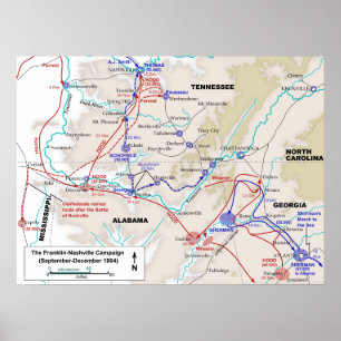 Campagne van de Amerikaanse burgeroorlog Franklin  Poster