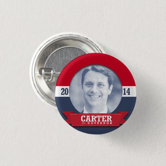 CAMPAGNE VAN JASON CARTER RONDE BUTTON 3,2 CM (Voorkant /achterkant)