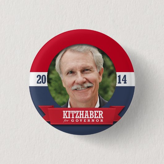 CAMPAGNE VAN JOHN KITZHABER RONDE BUTTON 3,2 CM (Voorkant)