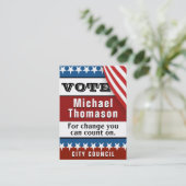 Campagne Verkiezing Sjabloon Visitekaartje (Staand voorkant)