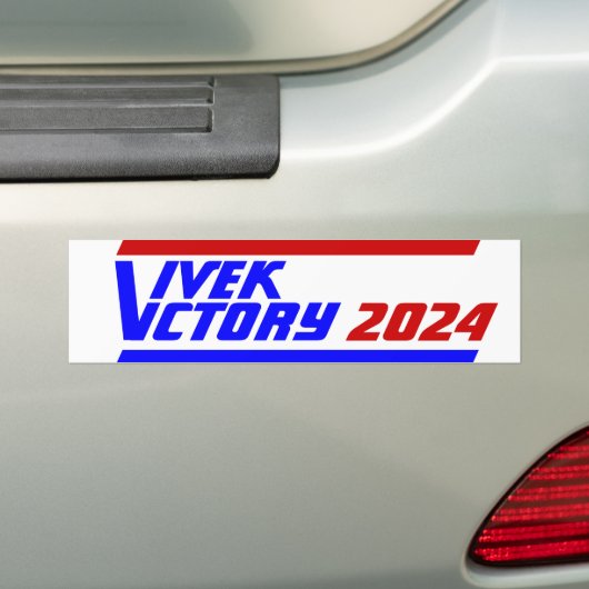 Campagne voor de verkiezingen van 2024 President V Bumpersticker (Op auto)