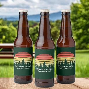 Campagne voor Forest Sunset Custom Family Reunion Bier Etiket