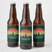 Campagne voor Forest Sunset Custom Family Reunion Bier Etiket (Flessen)