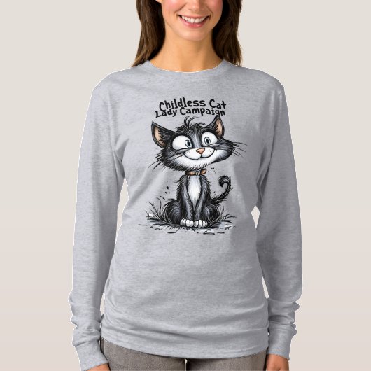 Campagne voor kinderloze Cat Lady T-shirt (Voorkant)