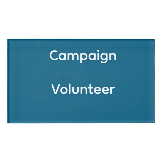 Campagne Vrijwilliger Badge - Blauw (Voorkant)