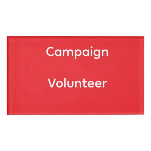 Campagne Vrijwilliger Badge - Rood (Voorkant)