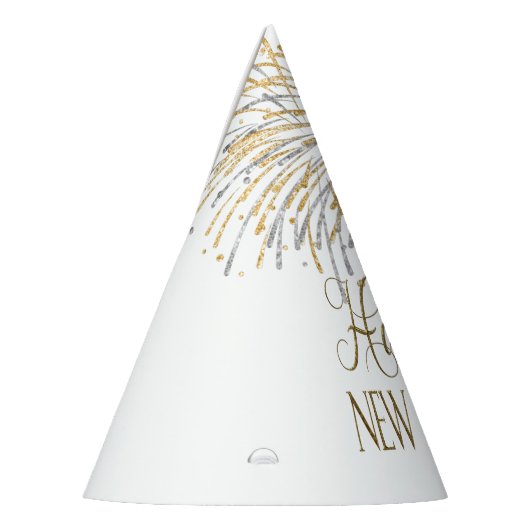 Campagne Wit & Goud Oudejaarsavond Feesthoedjes (Links)