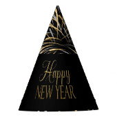 Campagne Zwart & Goud Oudejaarsnacht Feesthoedjes (Voorkant)