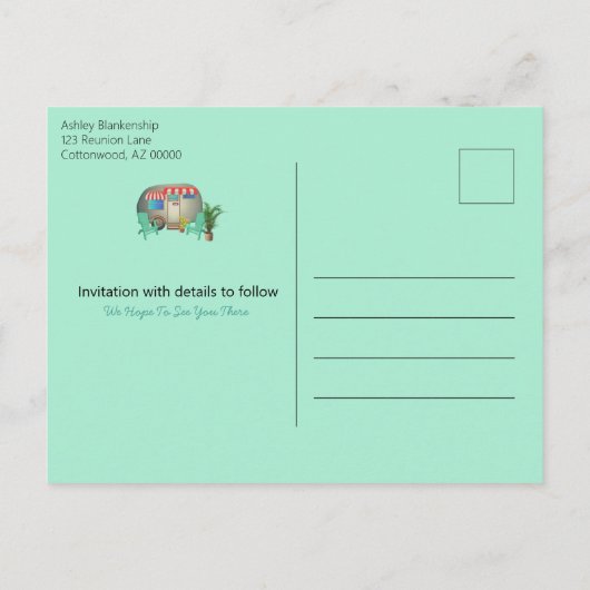 Campagnegezinshereniging sparen de datum Sjabloon (Achterkant)