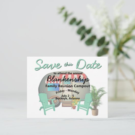 Campagnegezinshereniging sparen de datum Sjabloon (Staand voorkant)