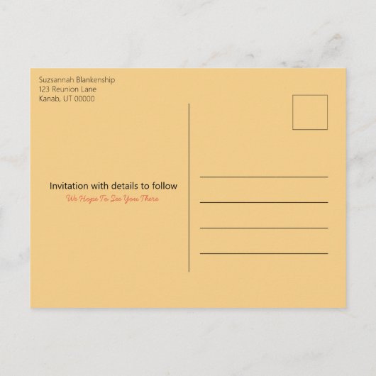 Campagnegezinshereniging sparen de datum Sjabloon (Achterkant)