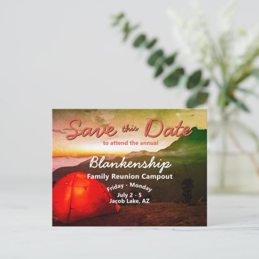 Campagnegezinshereniging sparen de datum Sjabloon (Staand voorkant)