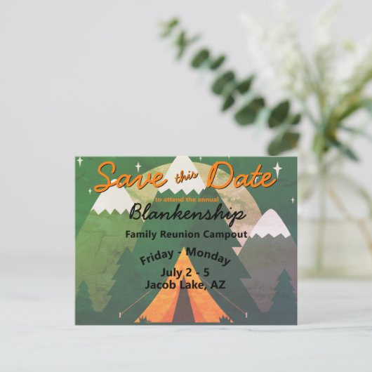 Campagnegezinshereniging sparen de datum Sjabloon (Staand voorkant)