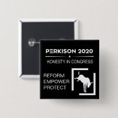 Campagneknop voor Perkison 2020 Vierkante Button 5,1 Cm (Voorkant /achterkant)