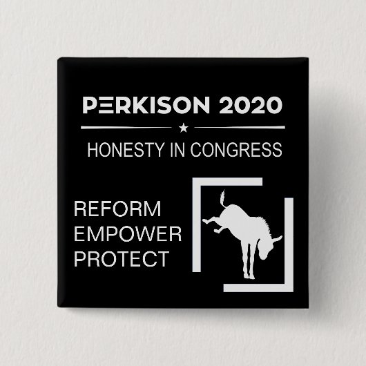 Campagneknop voor Perkison 2020 Vierkante Button 5,1 Cm (Voorkant)
