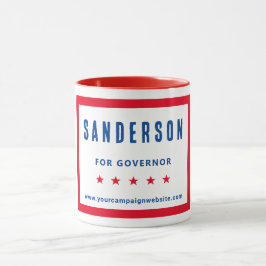 Campagnenaam Rode Witte Blauwe Politieke Verkiezin Mok