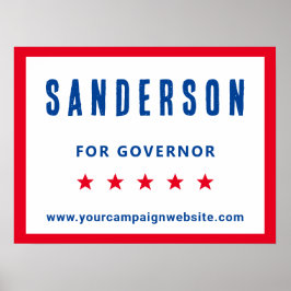 Campagnenaam Rode Witte Blauwe Politieke Verkiezin Poster