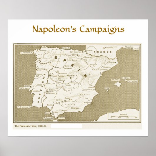 Campagnes van Napoleon, schiereiland 1808-1814 Poster (Voorkant)