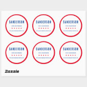 Campaign Name Red White Blue Political Election Ronde Sticker (Vel)