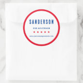 Campaign Name Red White Blue Political Election Ronde Sticker (Tas)