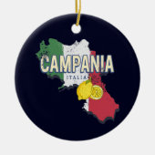 Campania Italië Retro Regio Kaart  Souvenir Keramisch Ornament (Voorkant)