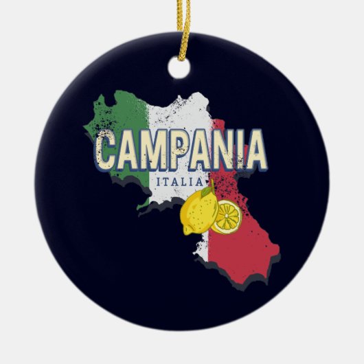 Campania Italië Retro Regio Kaart  Souvenir Keramisch Ornament (Voorkant)