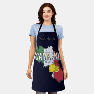 Campania Italië Retro Regio Kaart Souvenir Schort