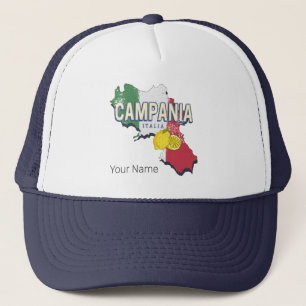 Campania Italië Retro Regio Kaart  Souvenir Trucker Pet