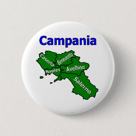 Campania Kaart met Provincies Ronde Button 5,7 Cm