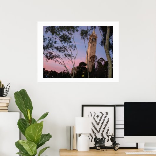 Campanile Sunset Poster, verlicht te Doesk Poster (Thuiskantoor)