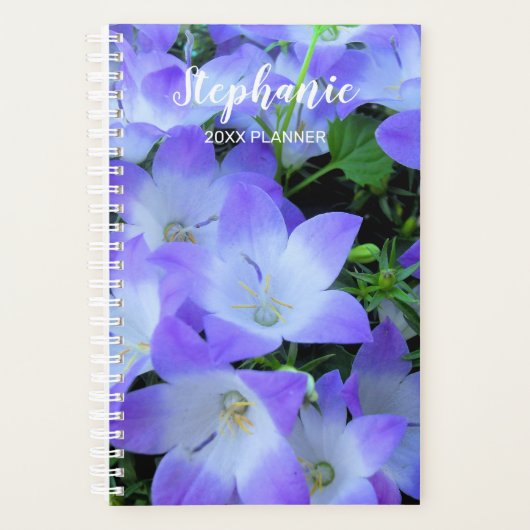 Campanula Paarse witte bloemen Foto Planner (Voorkant)