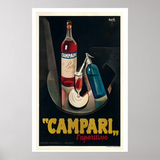 Campari Vintage Reclameposter Poster (Voorkant)