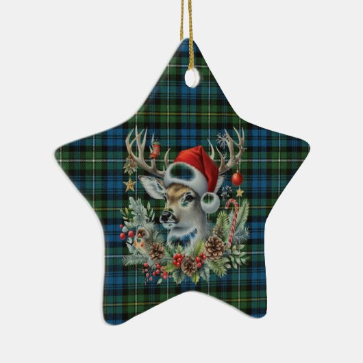 Campbell Argyll Ancient Scottish Tartan Christmas Keramisch Ornament (Rechts)