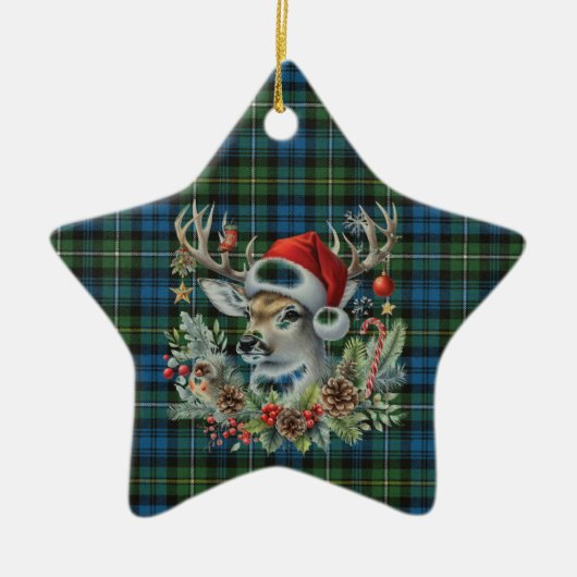 Campbell Argyll Ancient Scottish Tartan Christmas Keramisch Ornament (Voorkant)