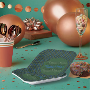 Campbell Argyll Oud Schotse Tartan Kerst Papieren Bordje