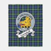 Campbell Argyll Oude Clan Badge Tartan Plaid Fleece Deken (Voorkant)