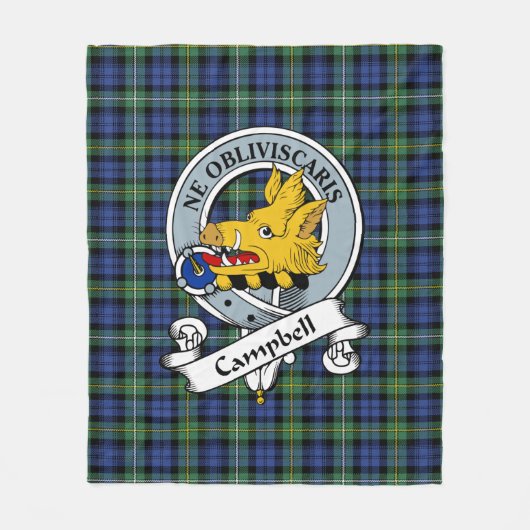 Campbell Argyll Oude Clan Badge Tartan Plaid Fleece Deken (Voorkant)