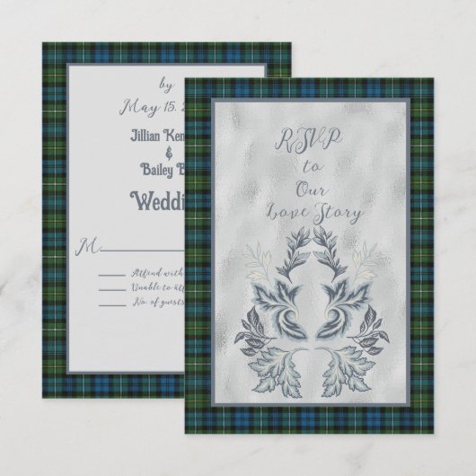 Campbell Argyll Scottish Tartan RSVP Kaartje (Voorkant / Achterkant)