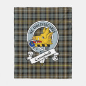 Campbell Argyll Weathered Clan Badge Tartan Fleece Deken (Voorkant)