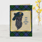 Campbell Badge & Tartan Gepersonaliseerde Kaart (Gele Bloem)