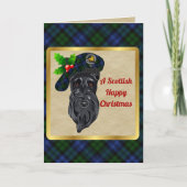 Campbell Badge & Tartan Persoonlijke Kerstmis Kaart (Voorkant)